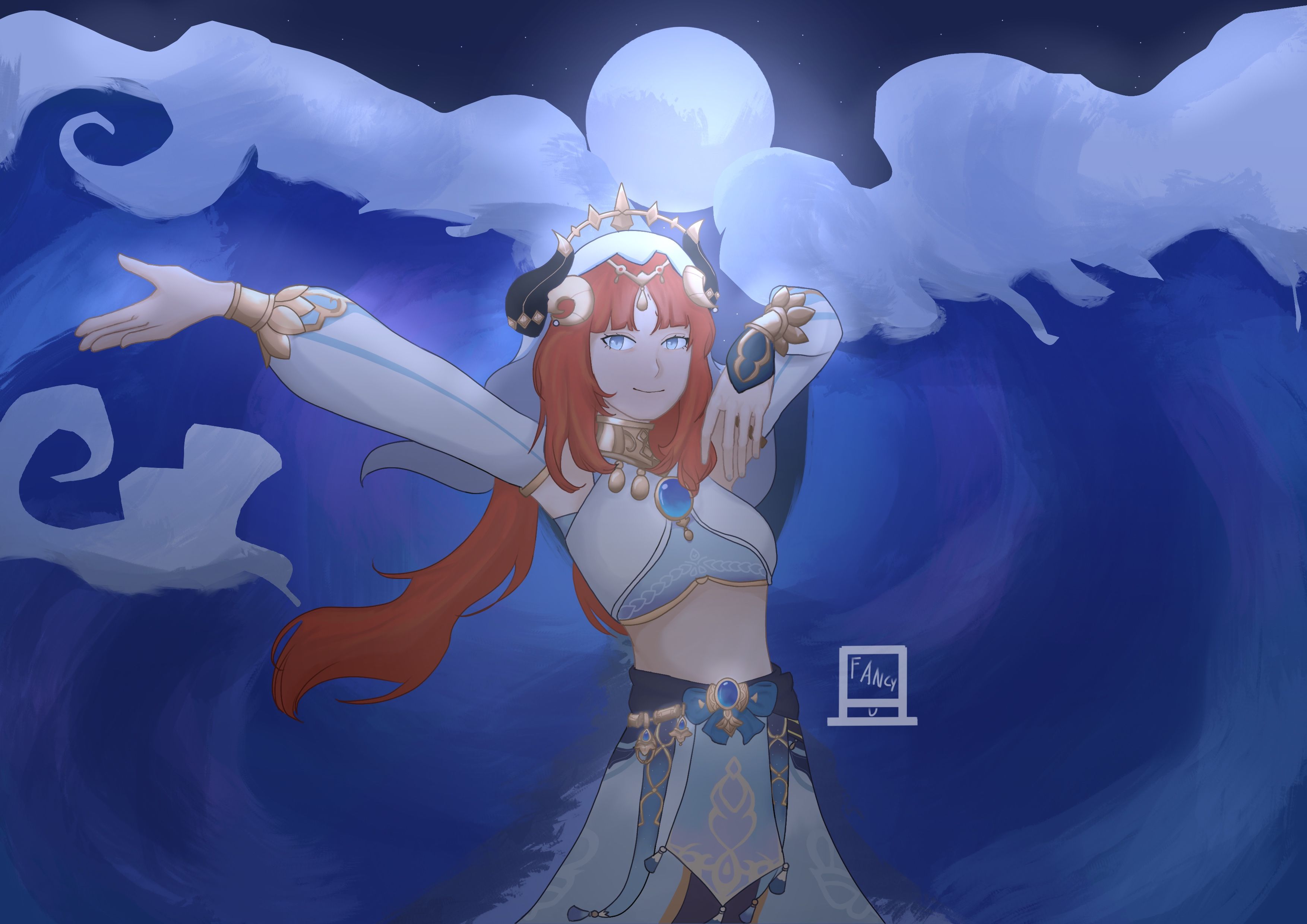 Nilou fan art entry Genshin Impact HoYoLAB