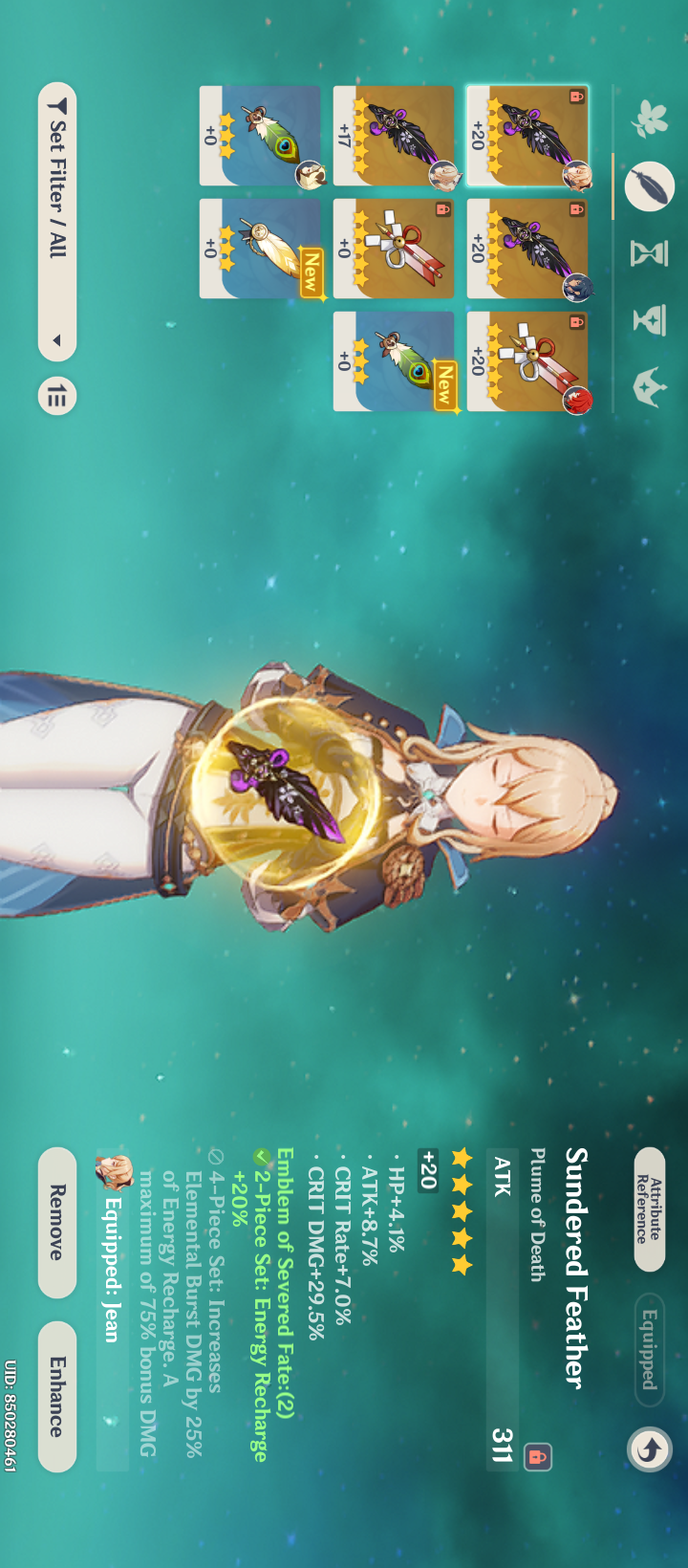 Display your best artifacts here(mine Genshin Impact HoYoLAB