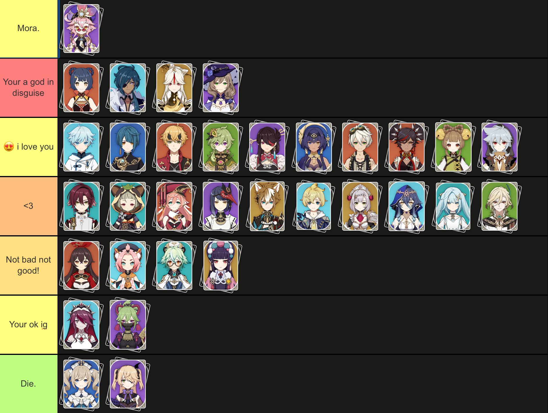 4 star tier list cause I can Genshin Impact | HoYoLAB