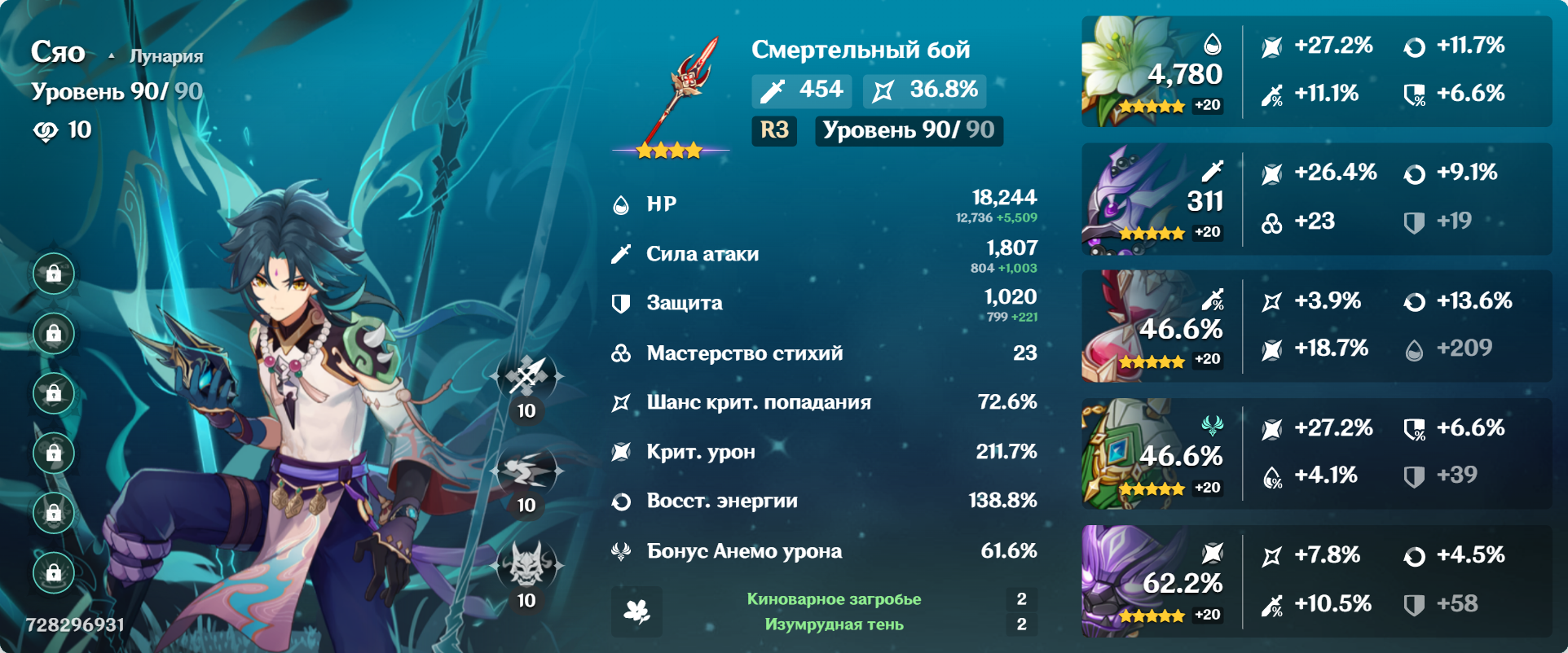 Мой билд на Сяо Genshin Impact | HoYoLAB