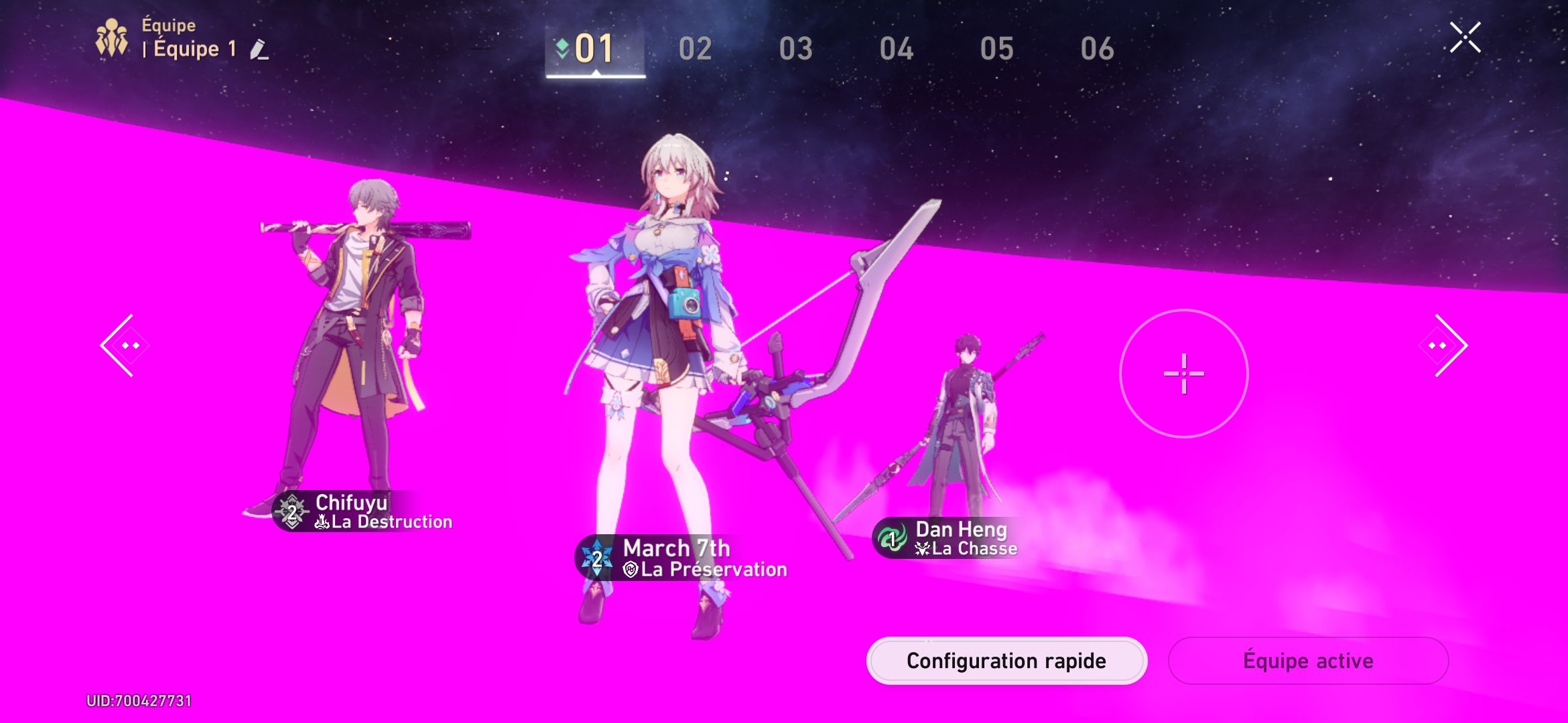 une idée de ce violet moche qu'il y a dans le jeu? Honkai: Star Rail