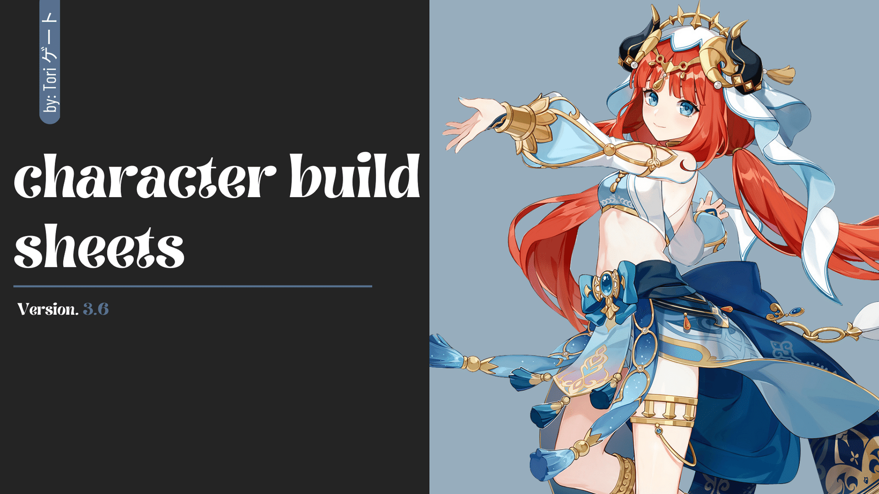 Character Build Sheets Phase 1 | Version. 3.6 Genshin Impact | HoYoLAB