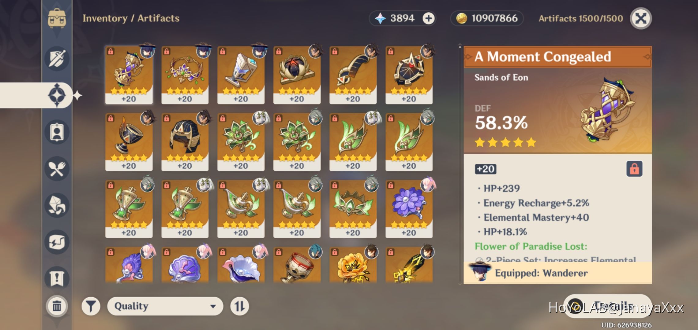 Finally happened for the first time last week - my artifact inventory ...
