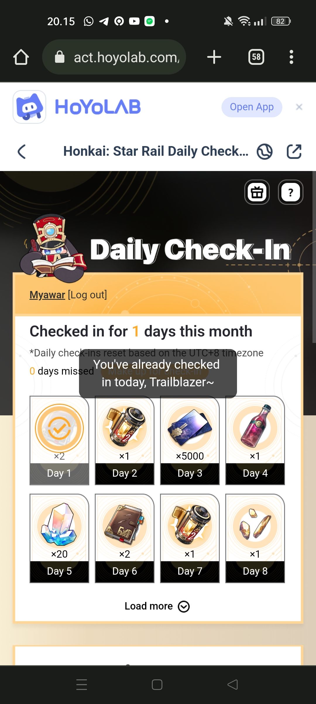 Hsr Check In Bug in Daily Check In? Honkai: Star Rail | HoYoLAB