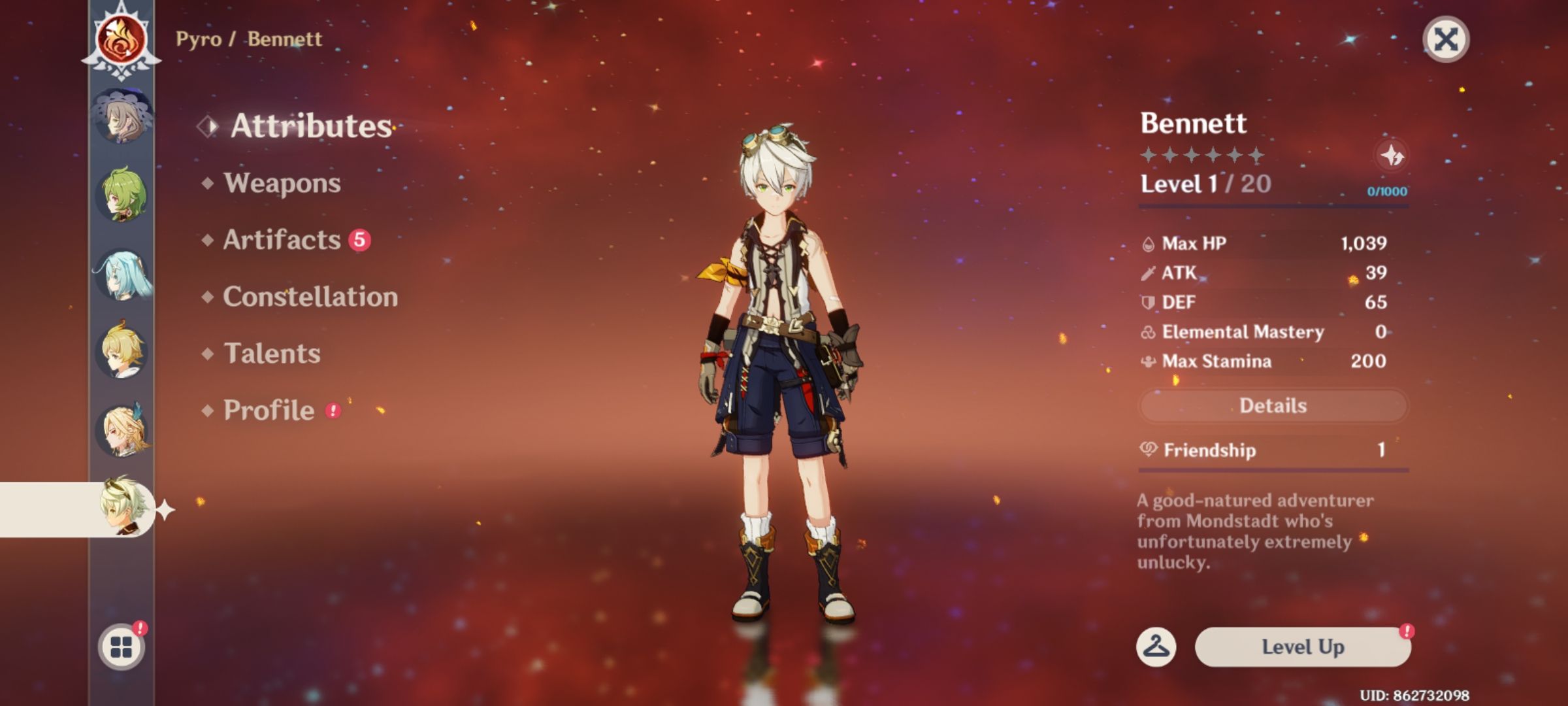 Base Stats Genshin Impact HoYoLAB