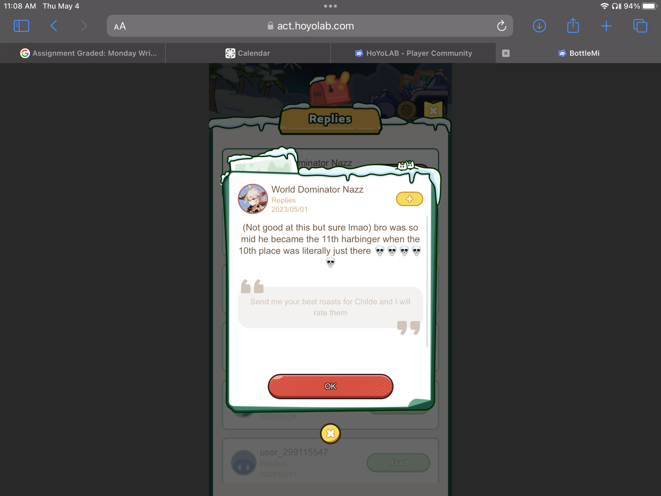 Y’all gotta up your game for these roasts Genshin Impact HoYoLAB