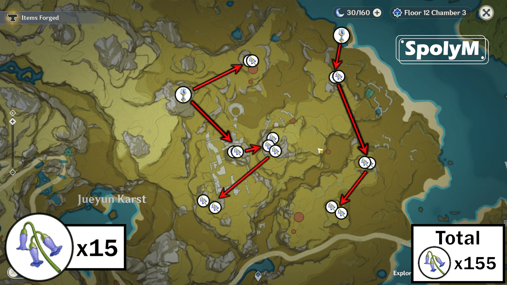 168 Violetgrass Farming Route Easy Spots Only (Maps and Video