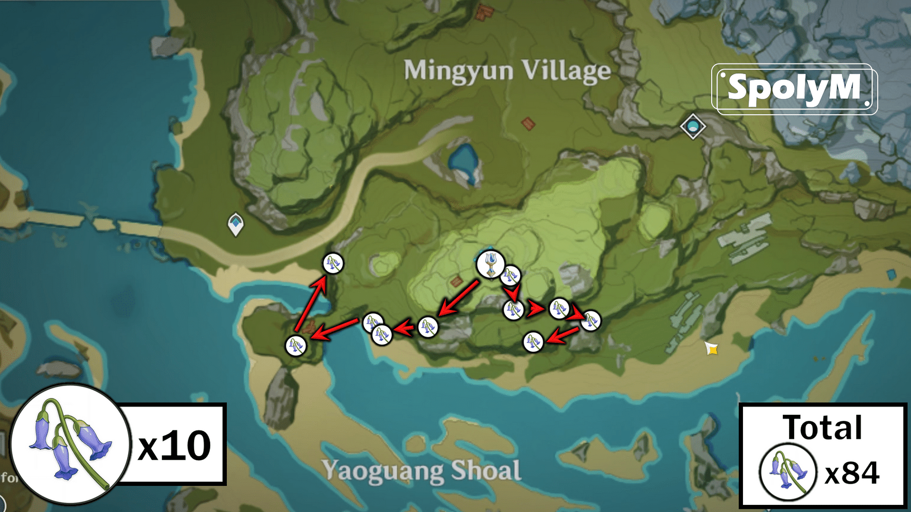 168 Violetgrass Farming Route Easy Spots Only (Maps and Video