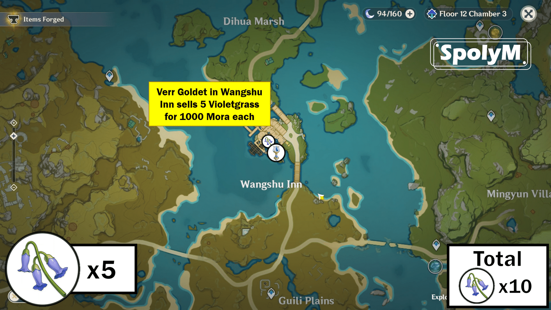 168 Violetgrass Farming Route Easy Spots Only (Maps and Video