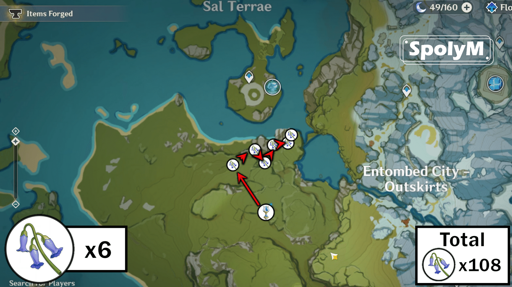 168 Violetgrass Farming Route Easy Spots Only (Maps and Video