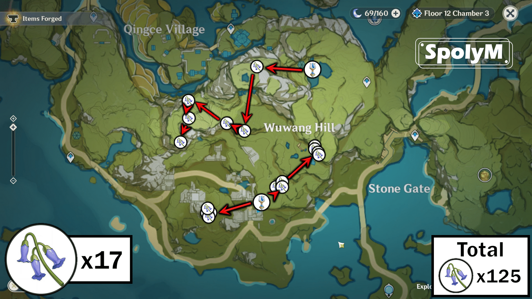 168 Violetgrass Farming Route Easy Spots Only (Maps and Video