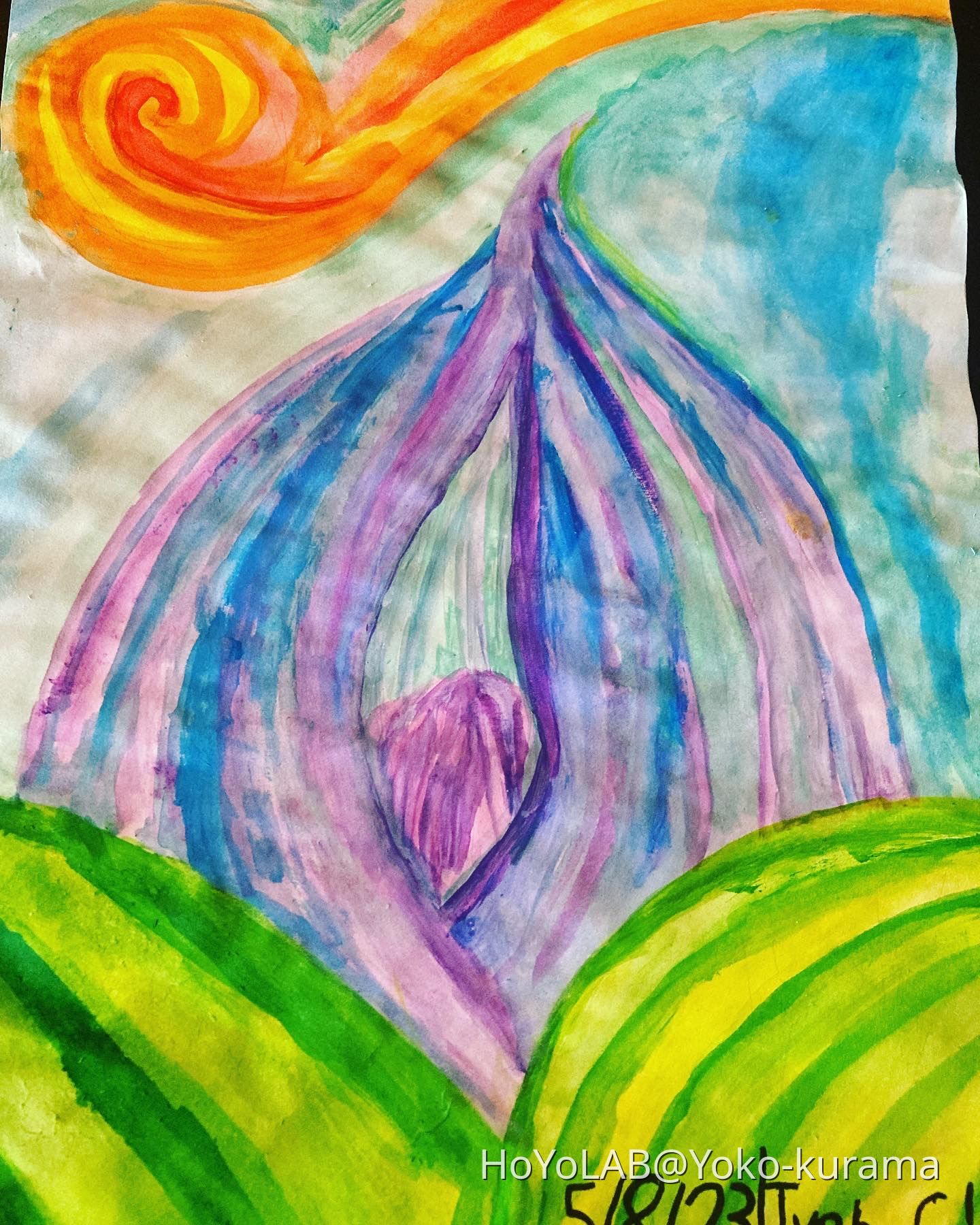 Random watercolor thing I made during my sisters therapy session XD ...
