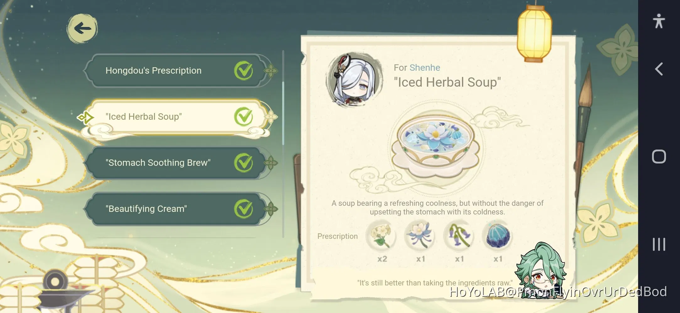 Hidden Herbal Remedies Who takes what and why? Genshin Impact HoYoLAB