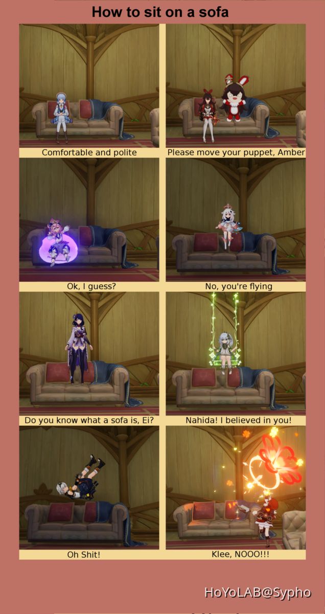 How to sit on a sofa Genshin Impact HoYoLAB