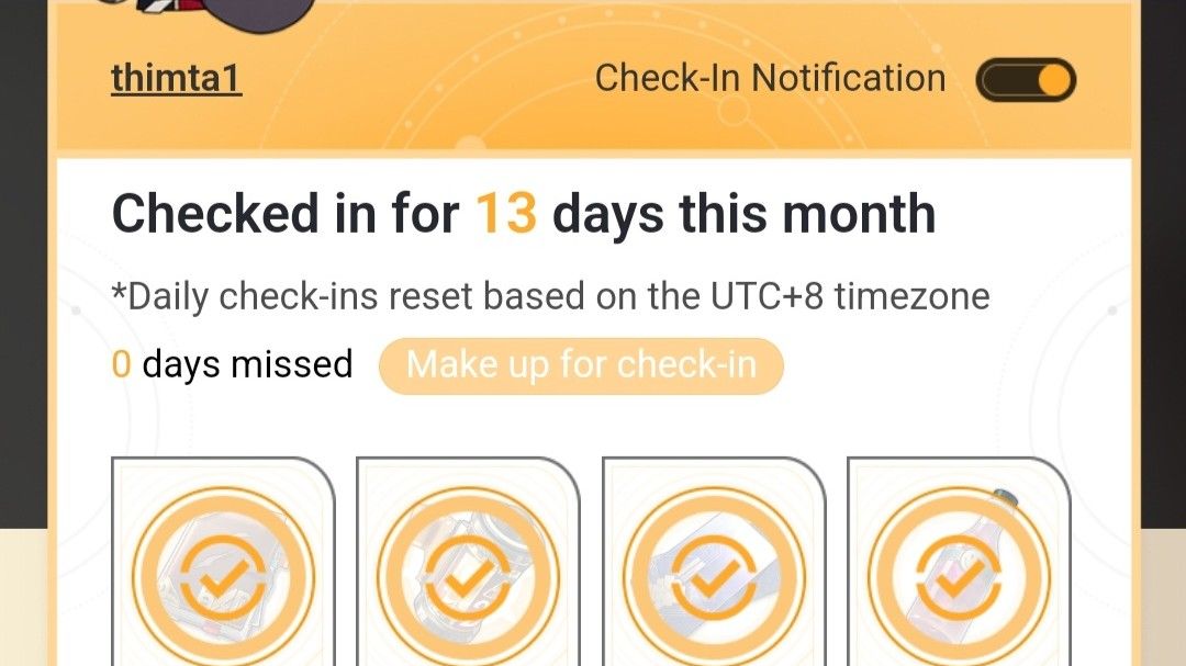 Tool Check Reminder Check in reminder isnt working properly | HoYoLAB