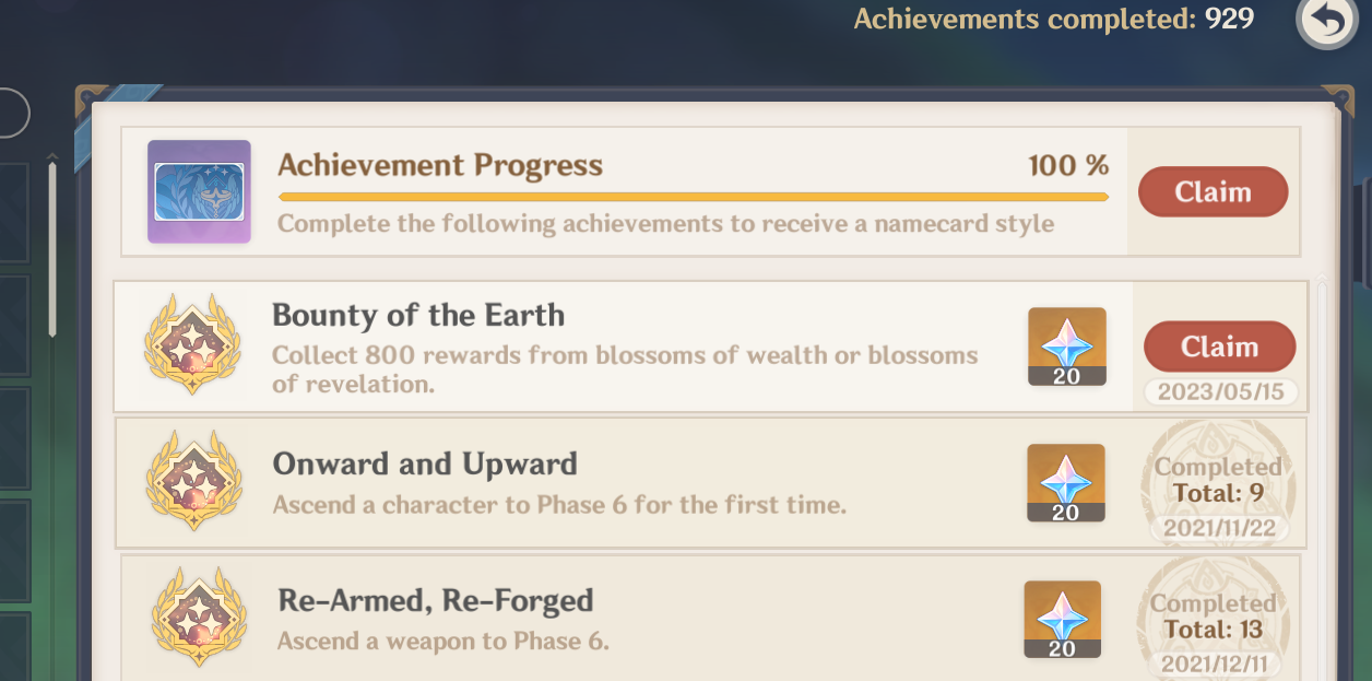 Finally finished this achievement (Bounty of the Earth) Genshin Impact ...