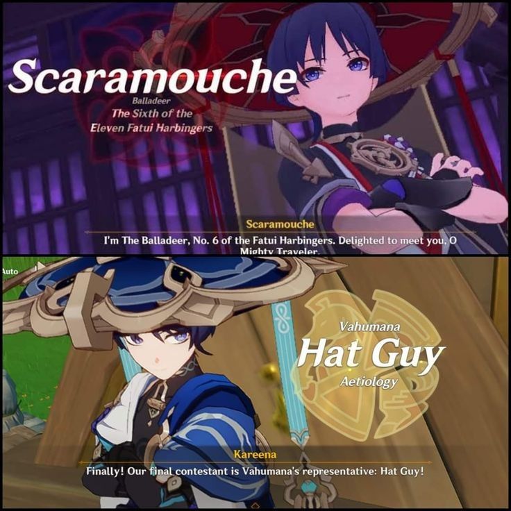 Hm.. I see.. Who is Scaramouche is he HAT GUY long loss twins !?/jk Genshin Impact HoYoLAB