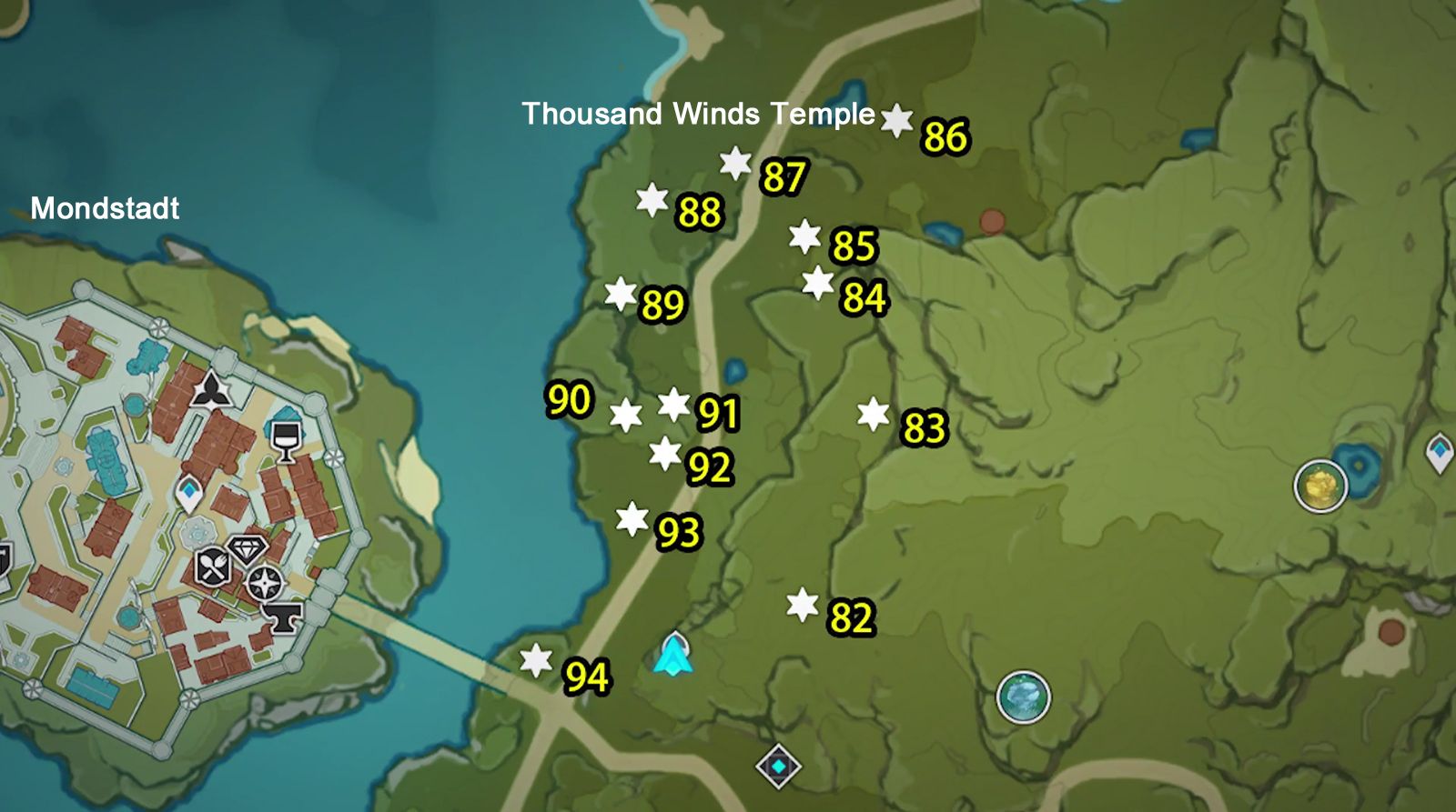 Mondstadt Chests Collection Guide 6 Whispering Woods (8294) Genshin