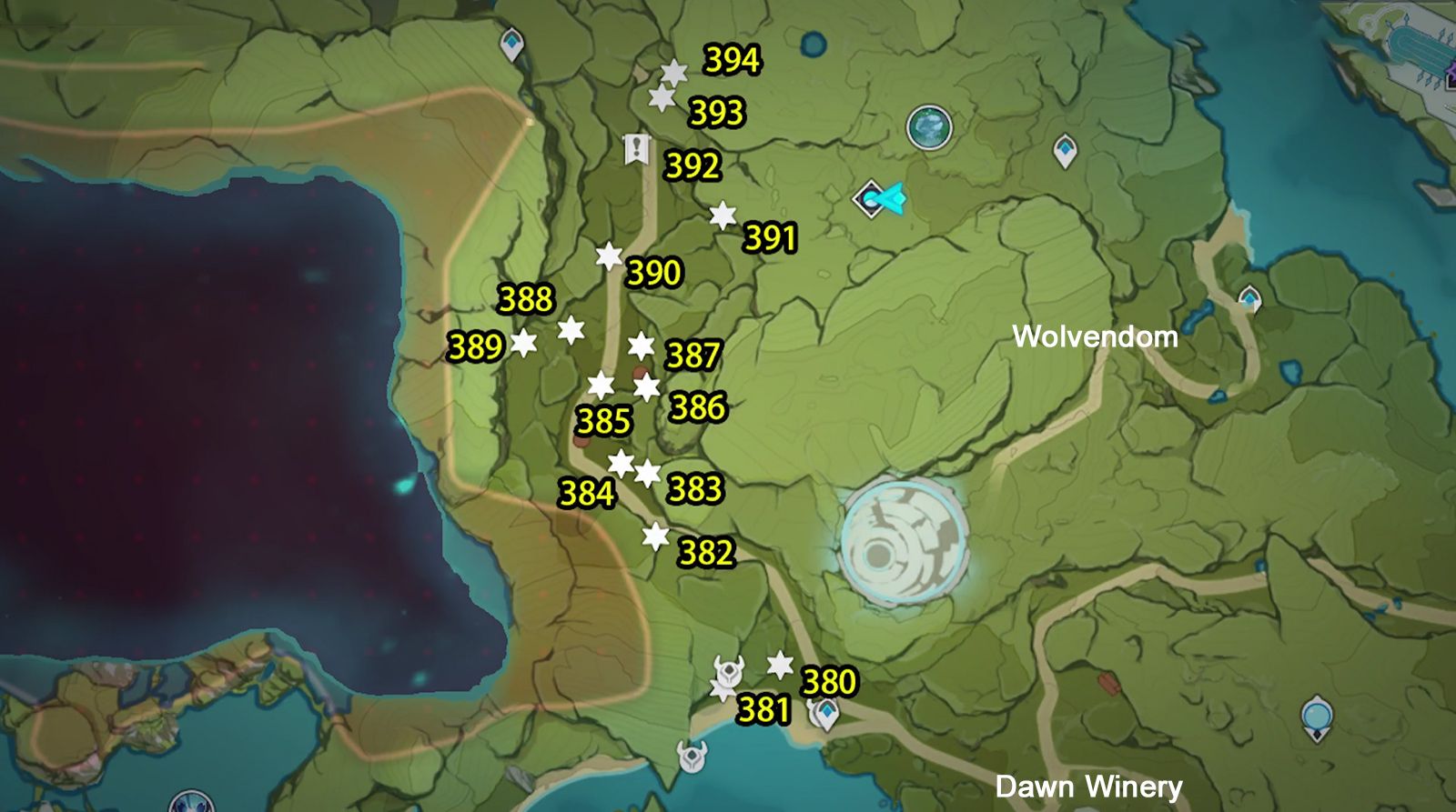 Mondstadt Chest Collection Guide 23 Stormterror's Lair Entrance (380