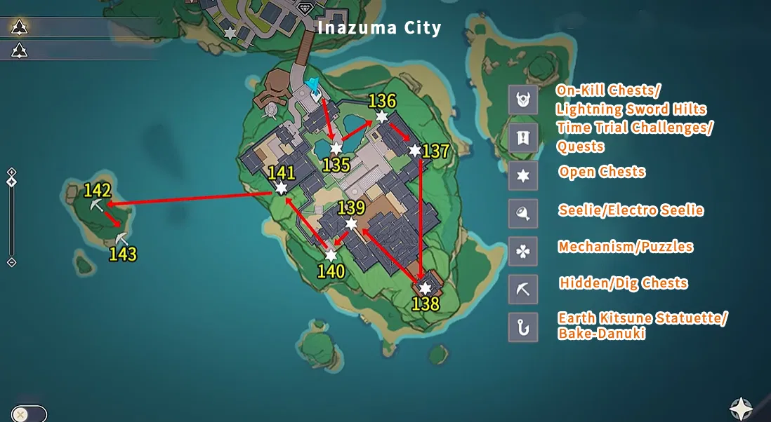 Inazuma Chest Collection Guide 7 Jinren Island + Ritou Island + Inzuma City (123143) Genshin