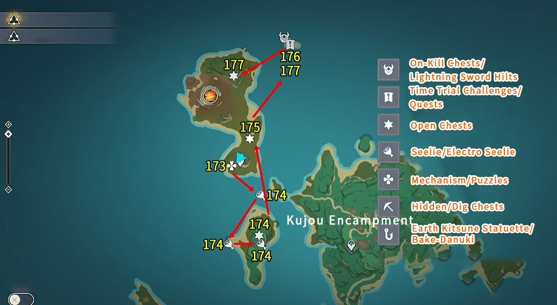 Inazuma Chest Collection Guide 8 Kujou Encampment (144177) Genshin