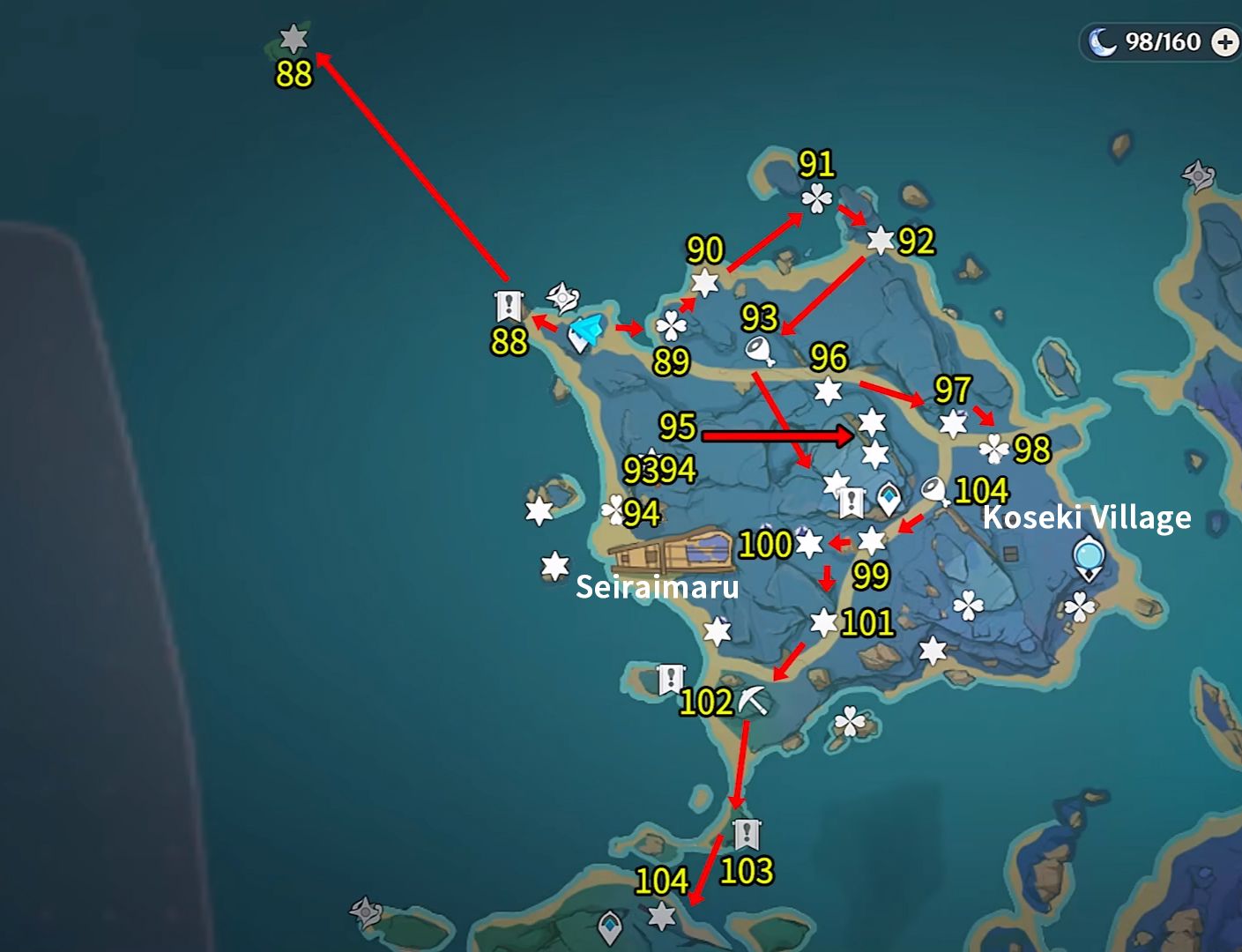 Inazuma Chest Collection Guide 21 Koseki Village (88124) Genshin