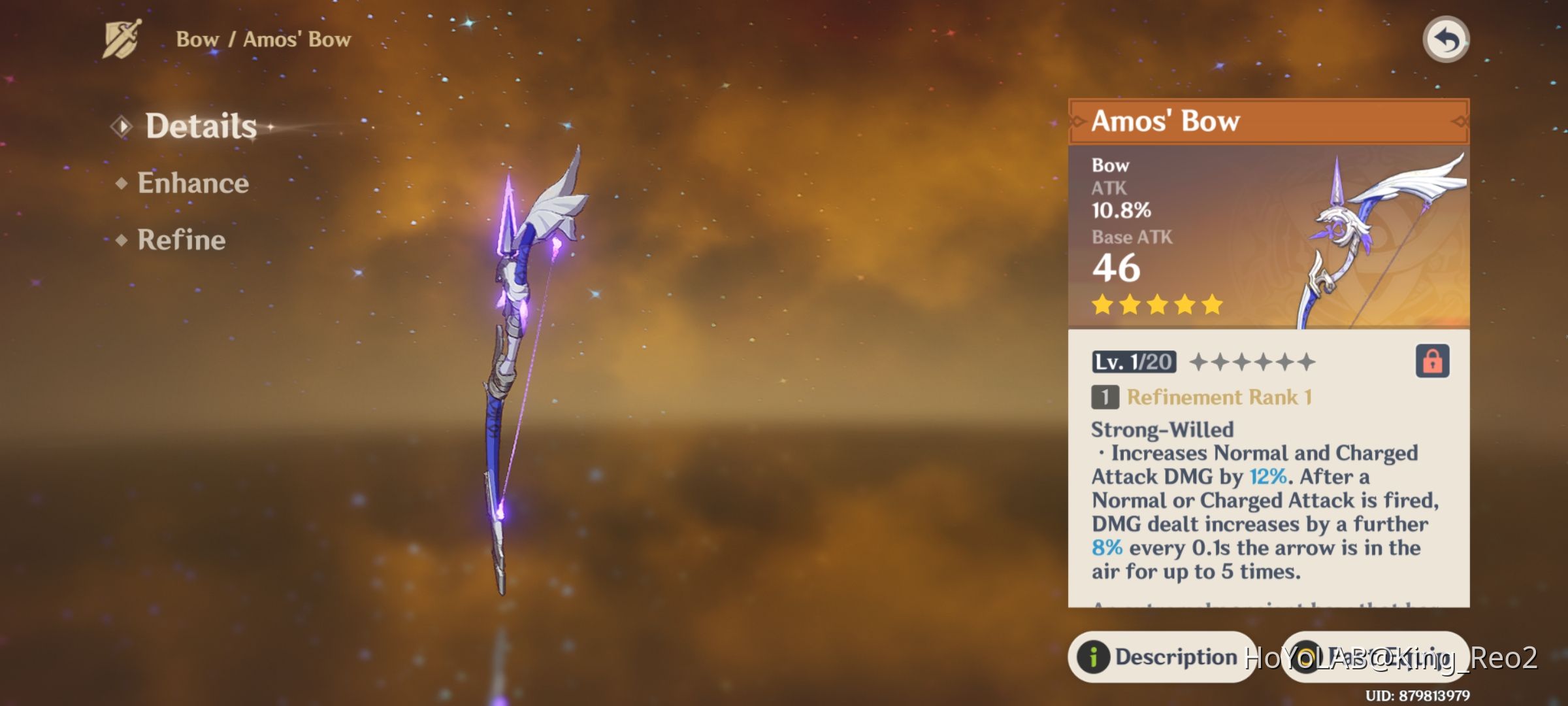 I got Amos Bow and c1 on standard banner. Genshin Impact HoYoLAB