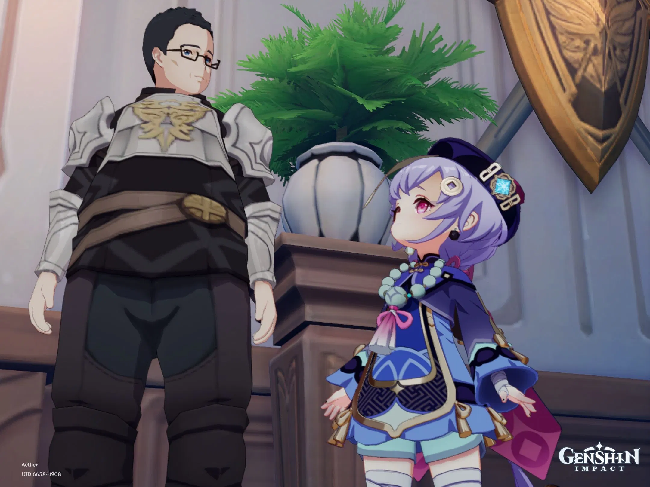 Picture of Me with Wood getting Qiqi first pull Genshin Impact HoYoLAB