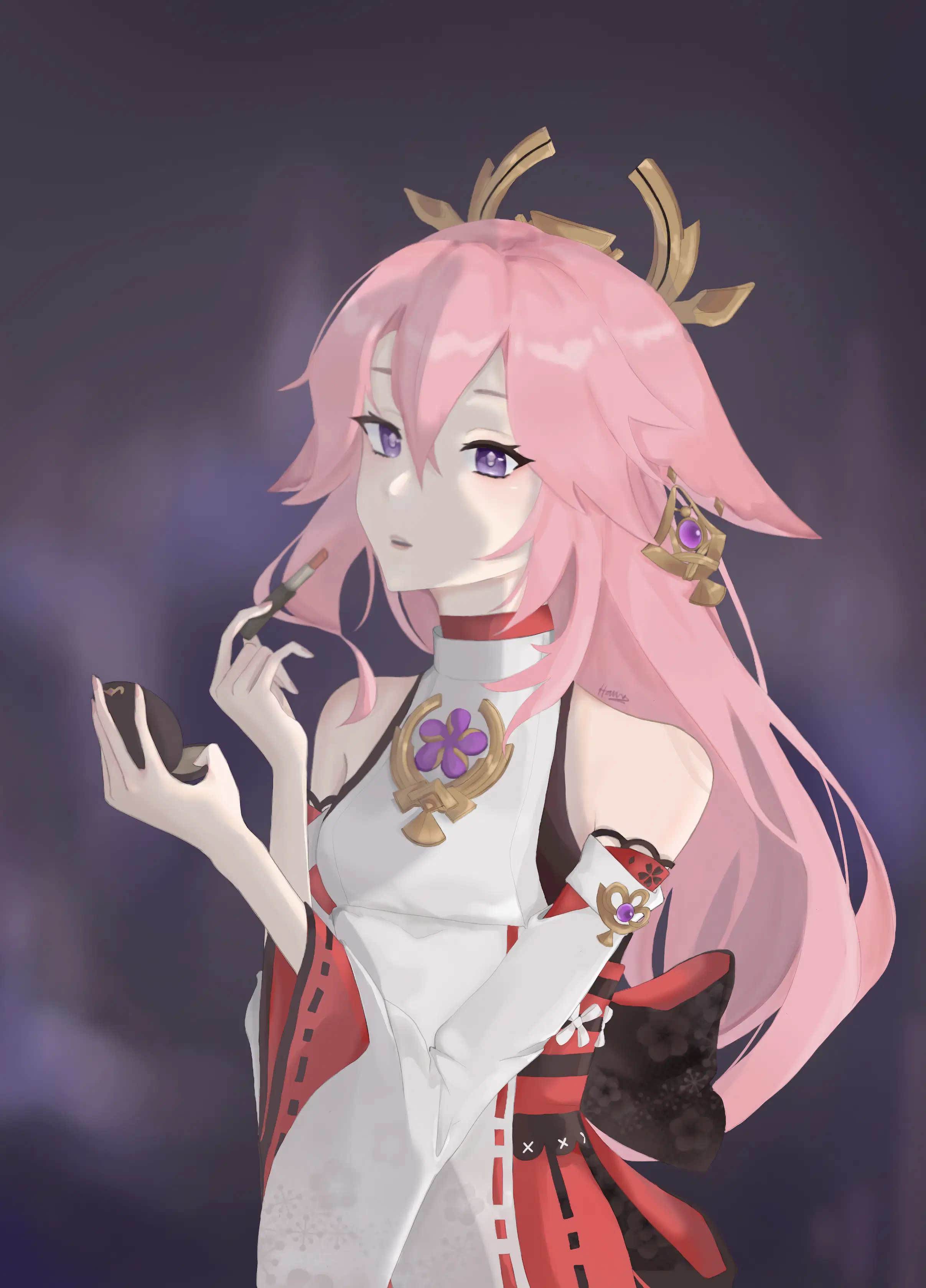 Yae Miko 🌸 art contest entry! Genshin Impact HoYoLAB