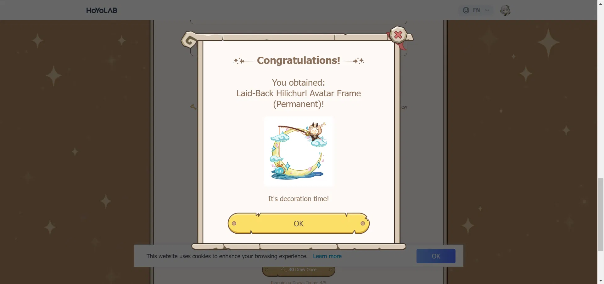 Finally get Hilichurl Avatar Frame Genshin Impact HoYoLAB