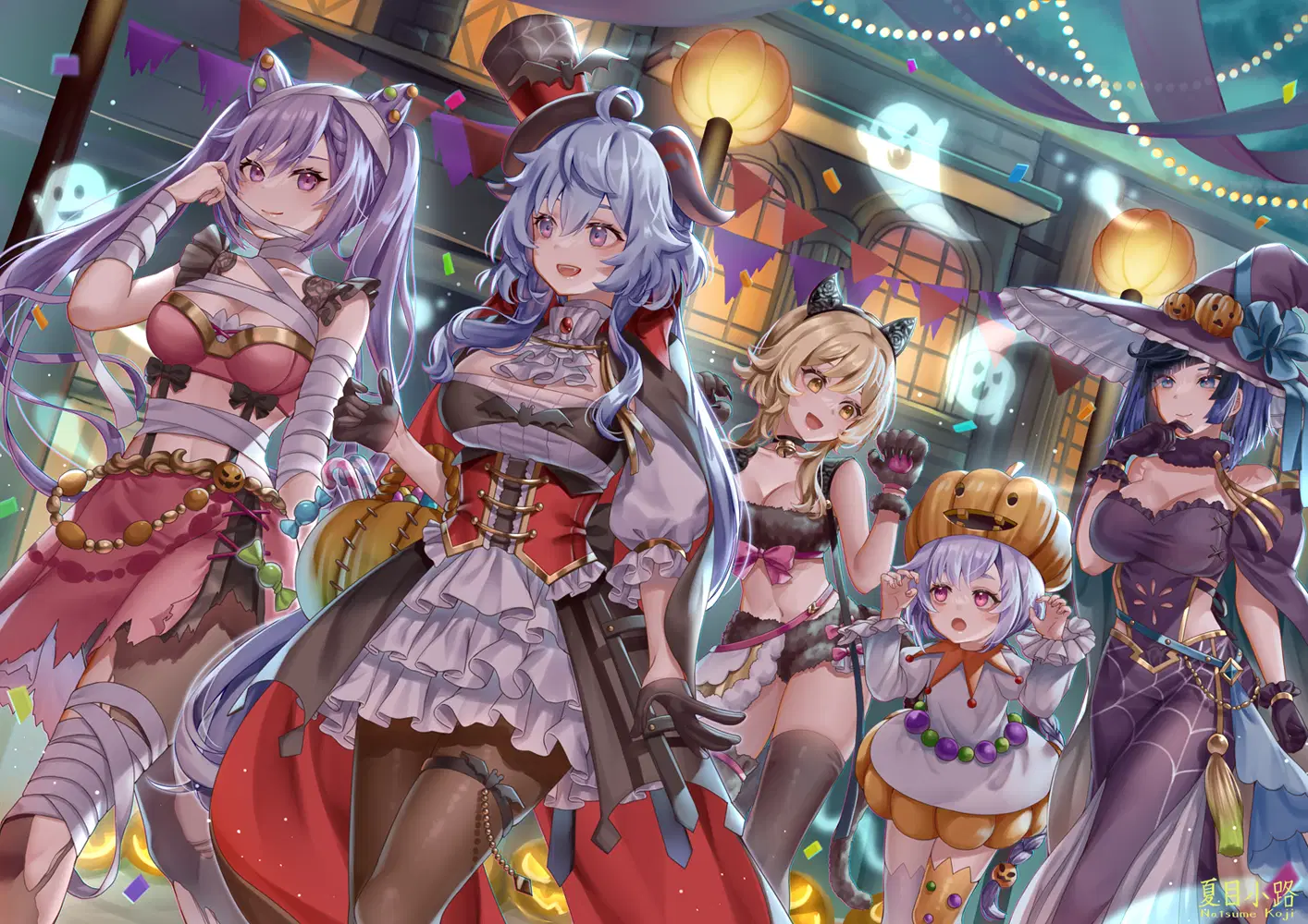 ハロウィンの甘雨と刻晴と蛍と七七と夜蘭 Genshin Impact | HoYoLAB