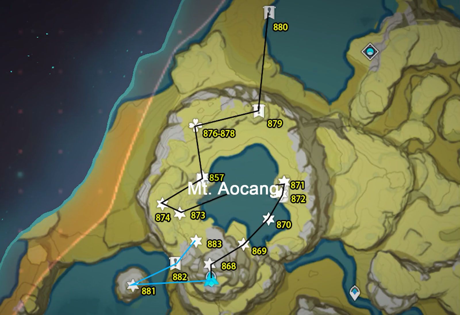 Liyue Chest Collection Guide 46 — Mt. Aocang (868883) Genshin Impact