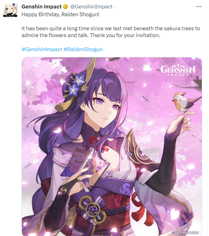 Raiden Shogun Birthday Origins Genshin Impact HoYoLAB