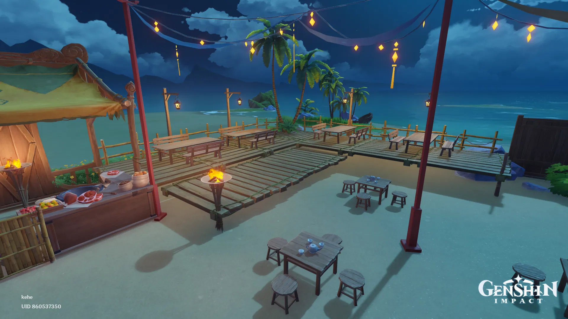 Beach restaurant (with a little waterfall