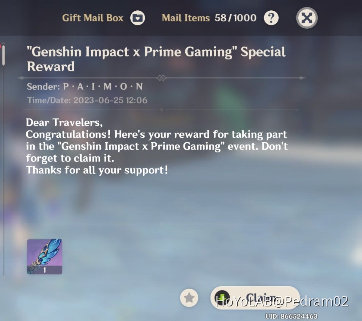 got the new prime glider ) Genshin Impact HoYoLAB