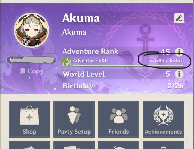 Adventure EXP Genshin Impact HoYoLAB