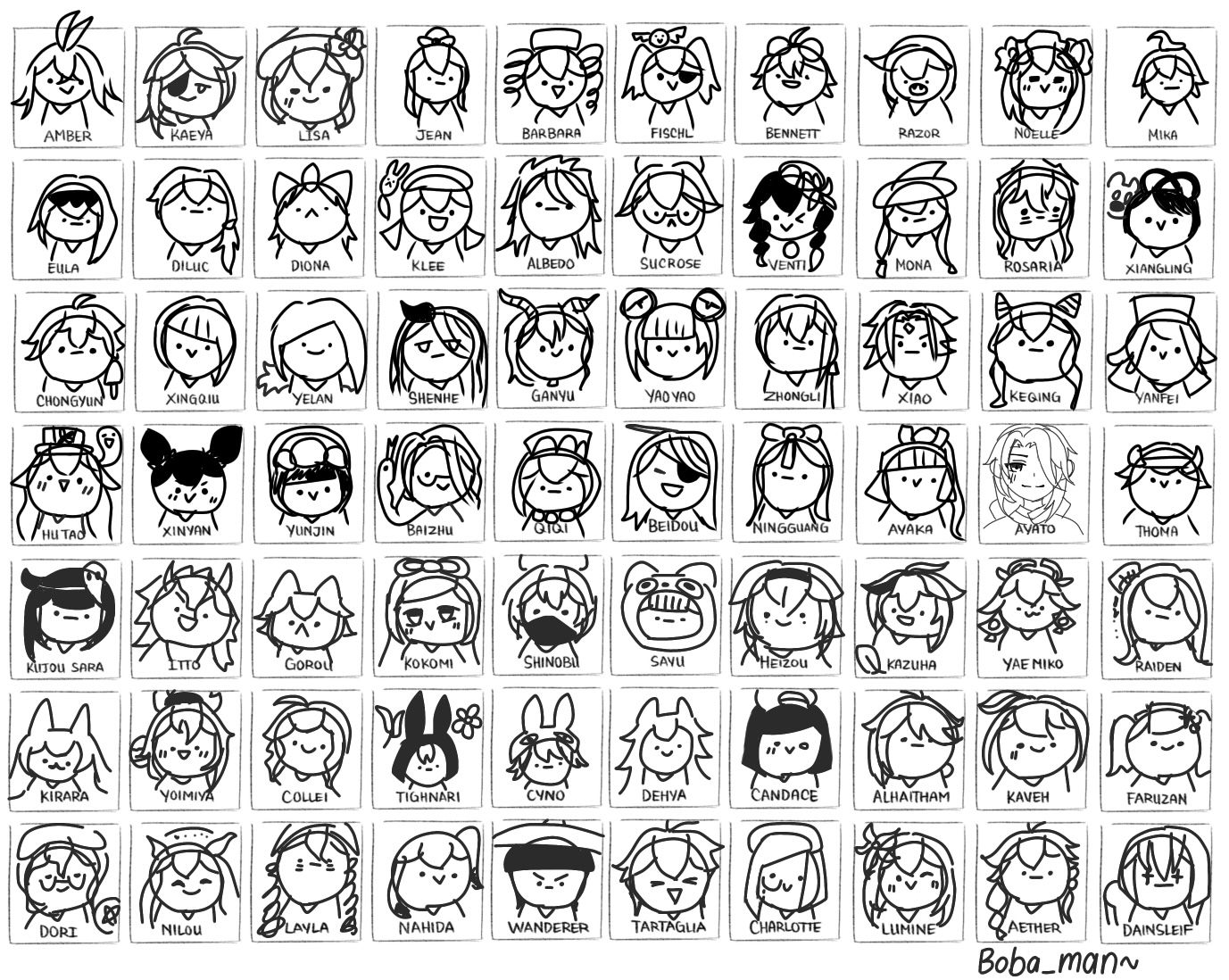 I Drew ALL The Genshin Characters so Far From Memory Genshin Impact I Drew ALL The Genshin Characters so Far From Memory Genshin Impact