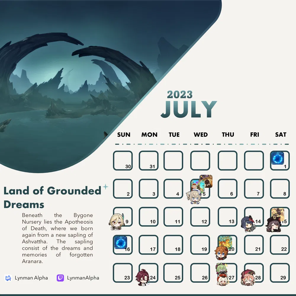 July 2023 Genshin Impact Event Calendar (UPDATED) Genshin Impact | HoYoLAB