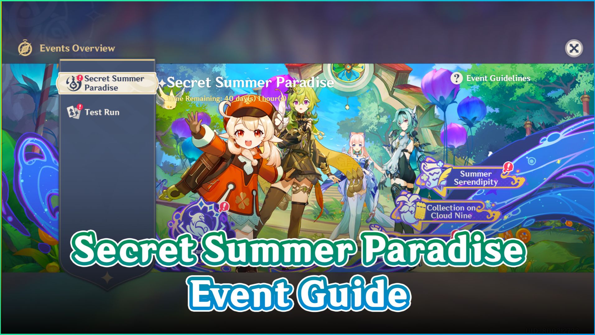 Version 3.8] Secret Summer Paradise Event Guide | 1000+ Primogems