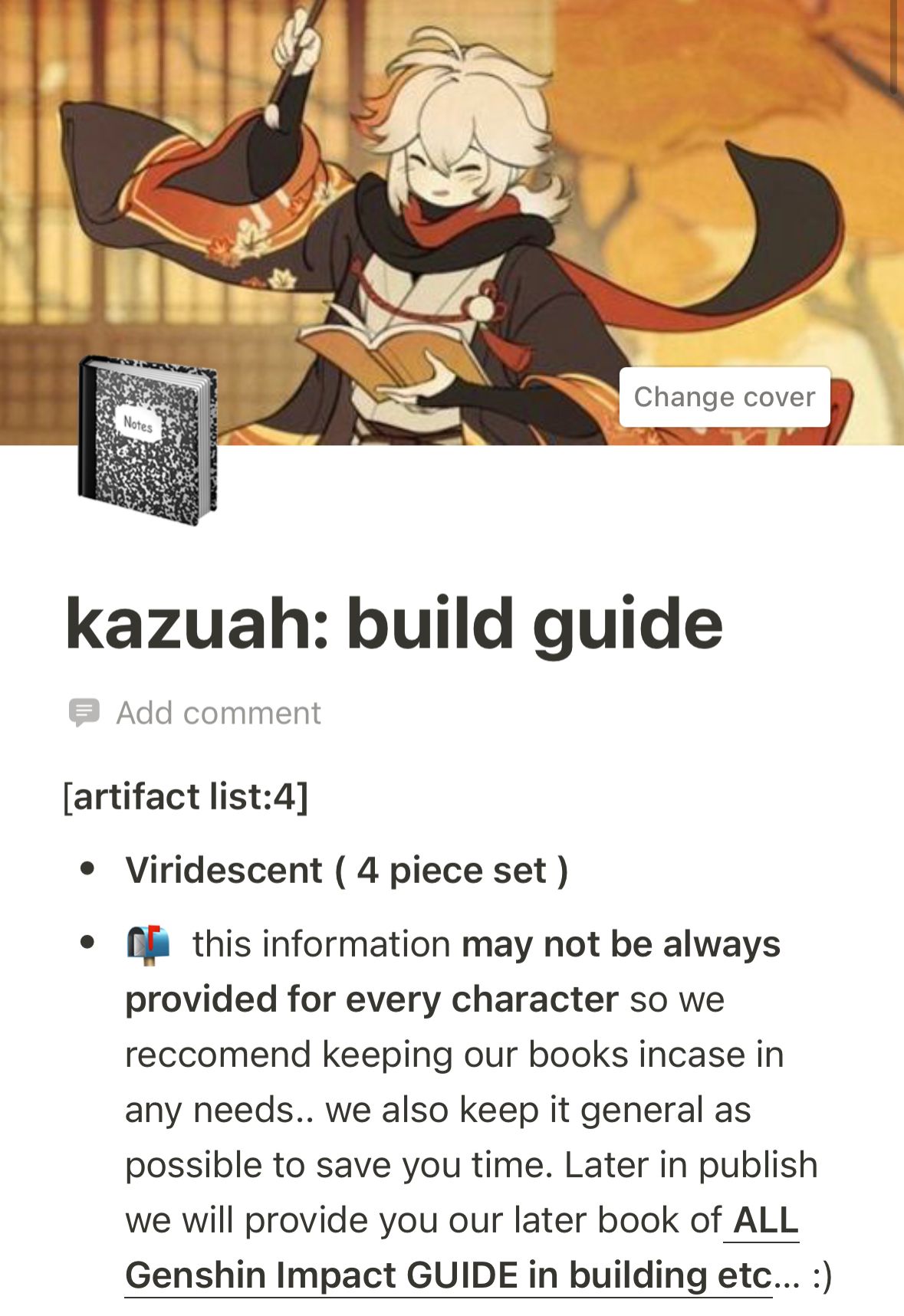 kazuah build | general guid too built in Genshin Impact | HoYoLAB