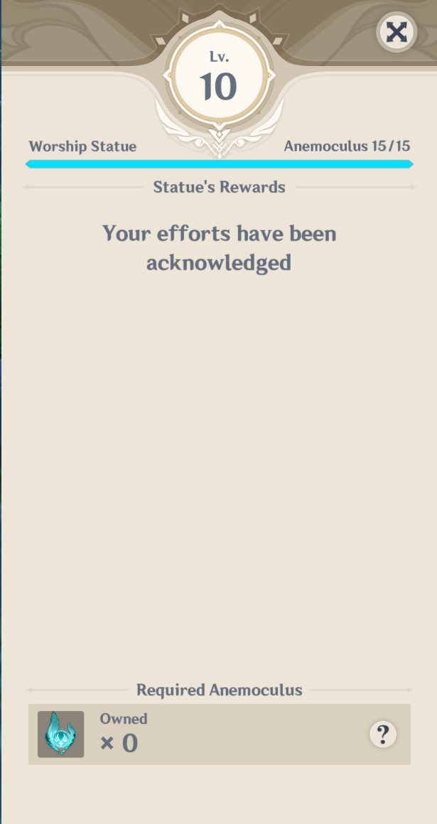 Fully leveled up Mondstadt Statue of Seven!!! Genshin Impact HoYoLAB