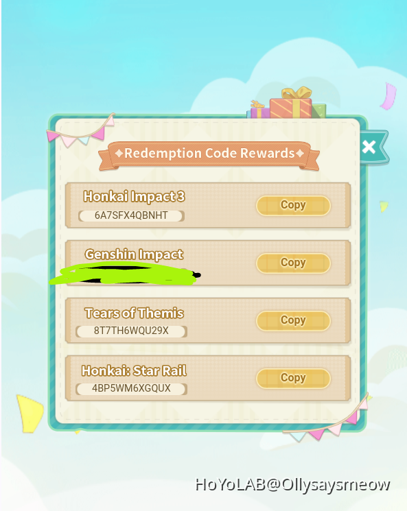 some codes | HoYoLAB