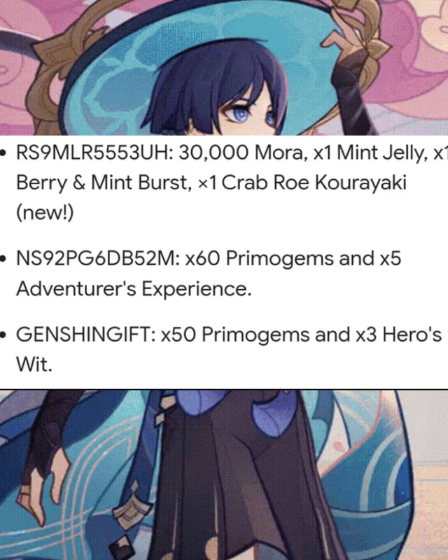 New Genshin Codes Genshin Impact HoYoLAB