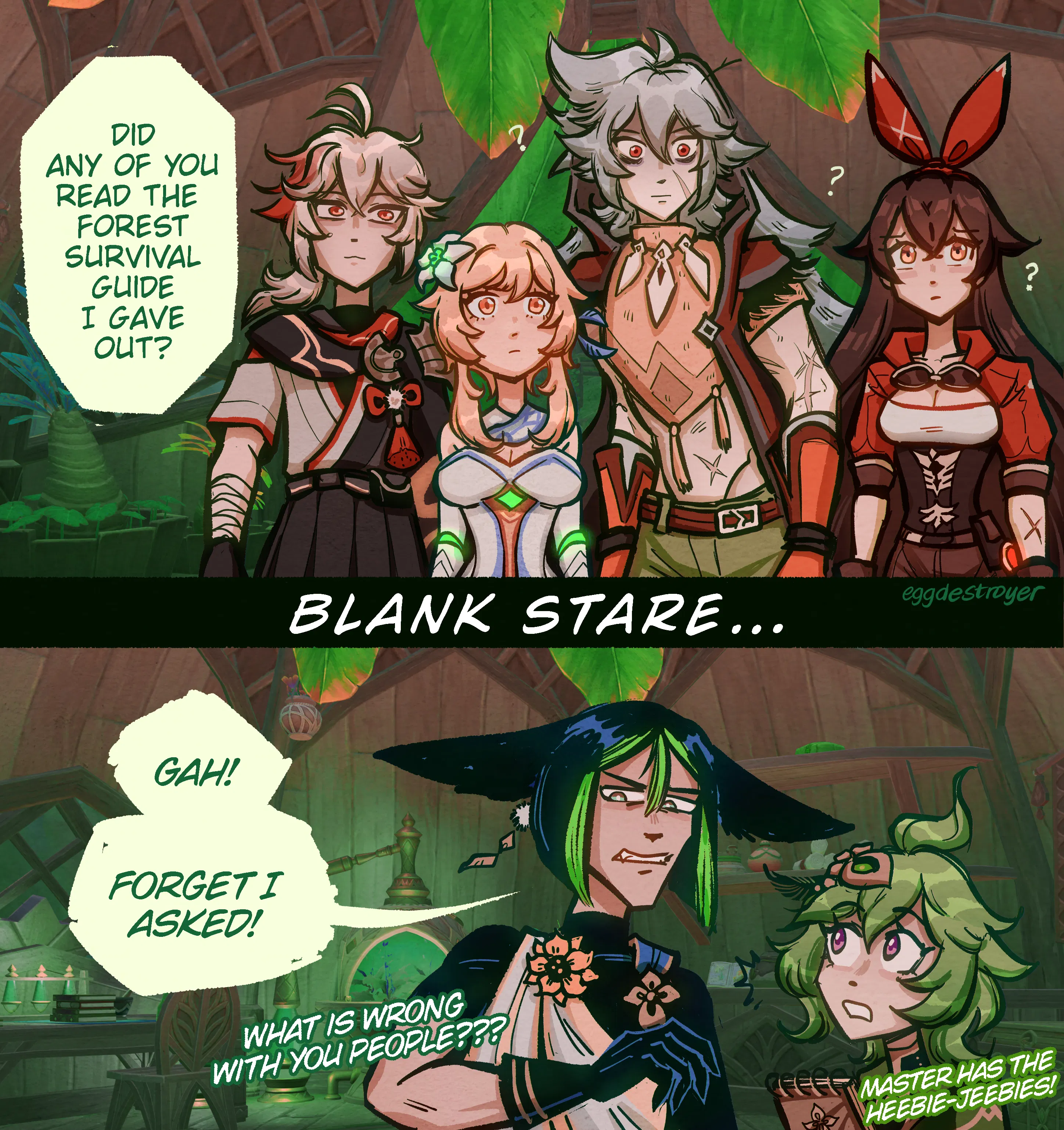 (bats eyelashes) (blank stare) Genshin Impact HoYoLAB