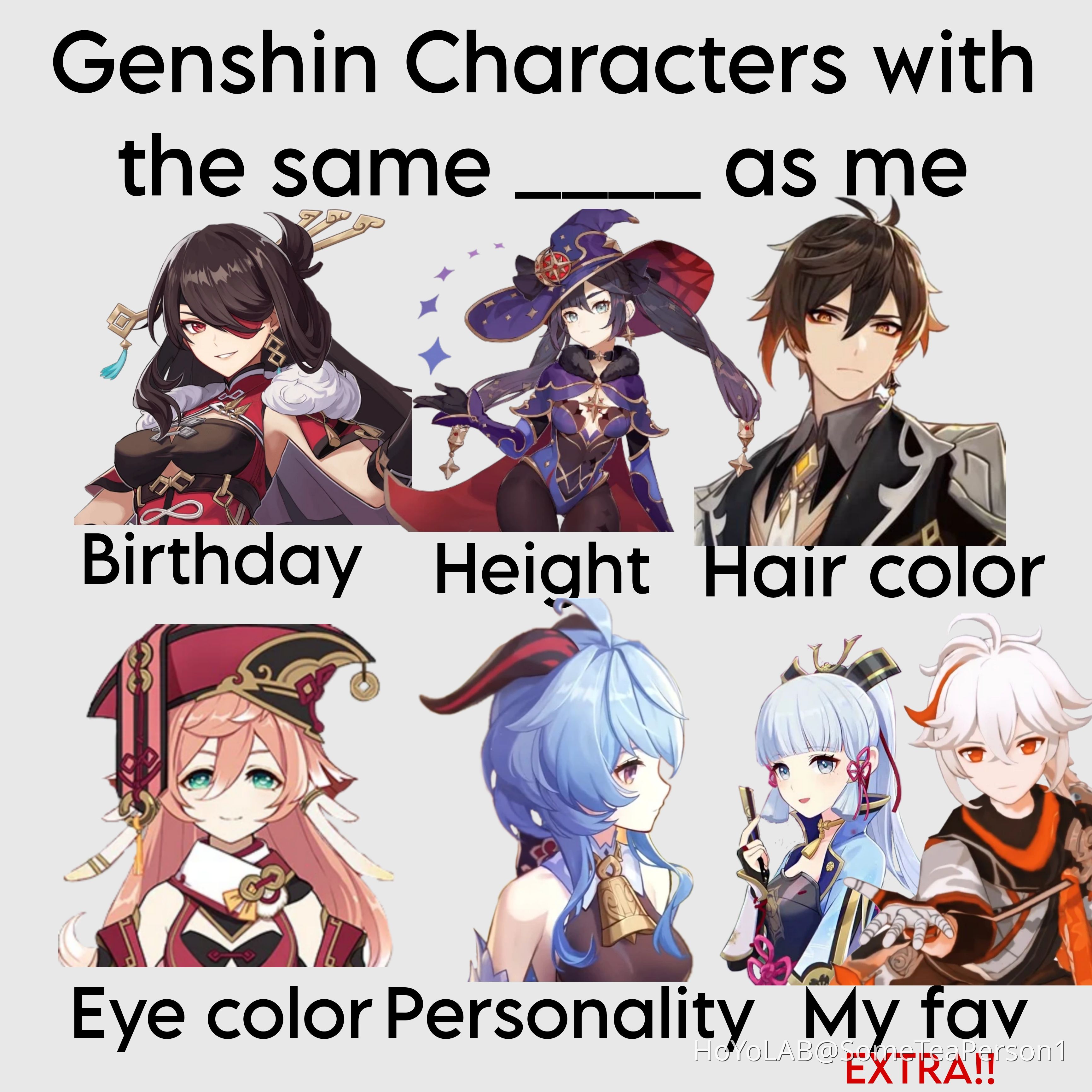 Characters that have the same ... as me! ^^ Genshin Impact | HoYoLAB