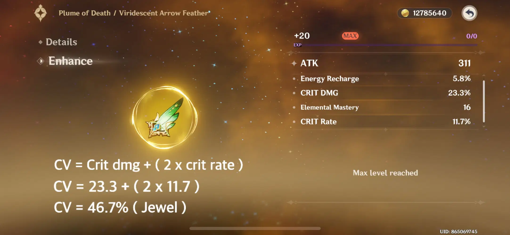 How to assess whether the CV (Crit Value) of your artifact is good