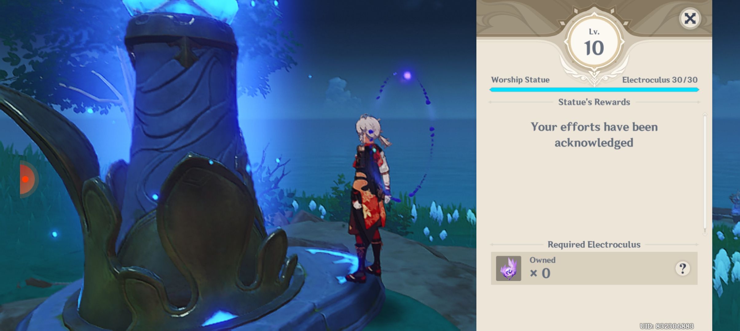 I finally reached the maximum level of statue of the seven of inazuma!💜