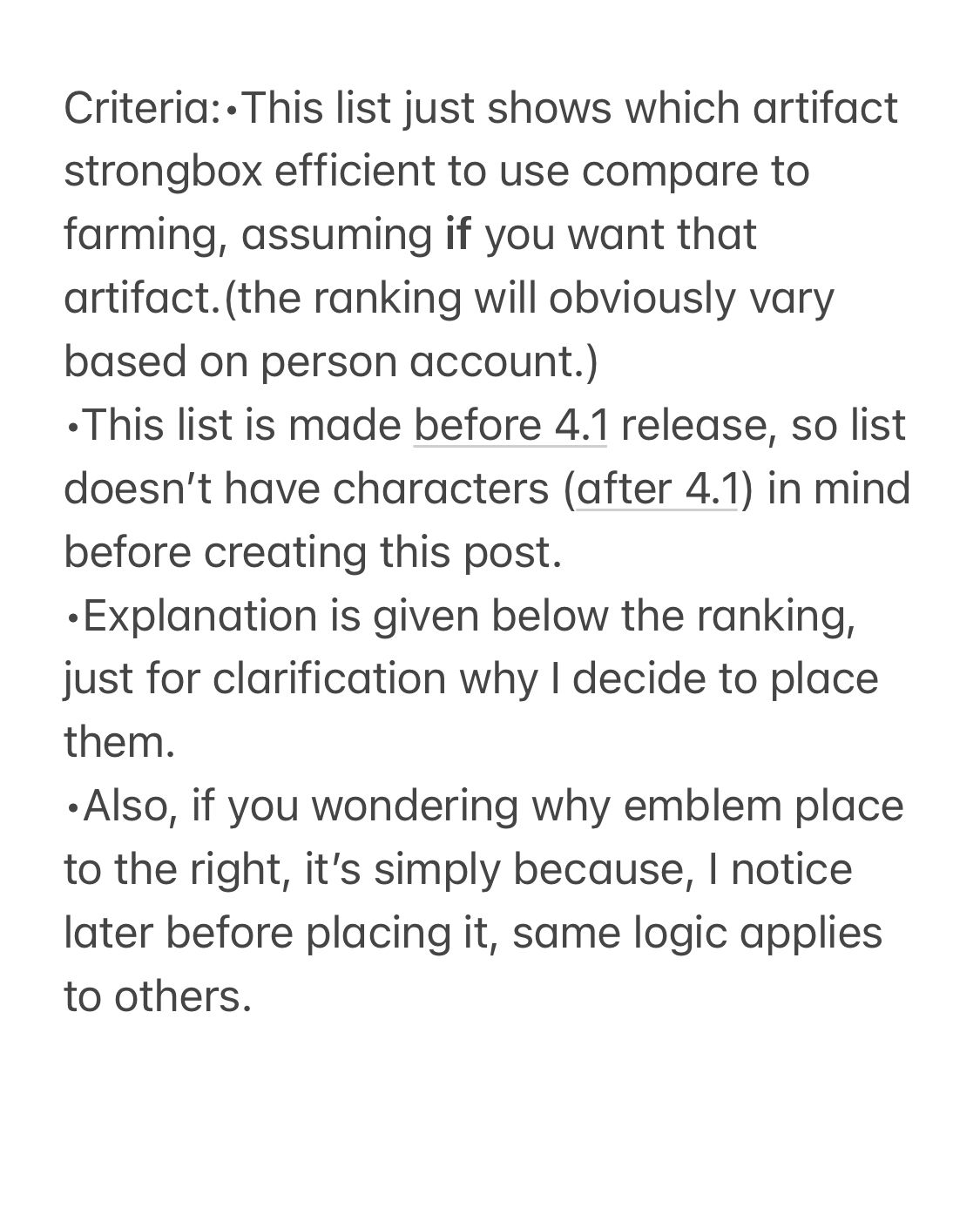 Artifact Strongbox Priority Ranking Genshin Impact HoYoLAB