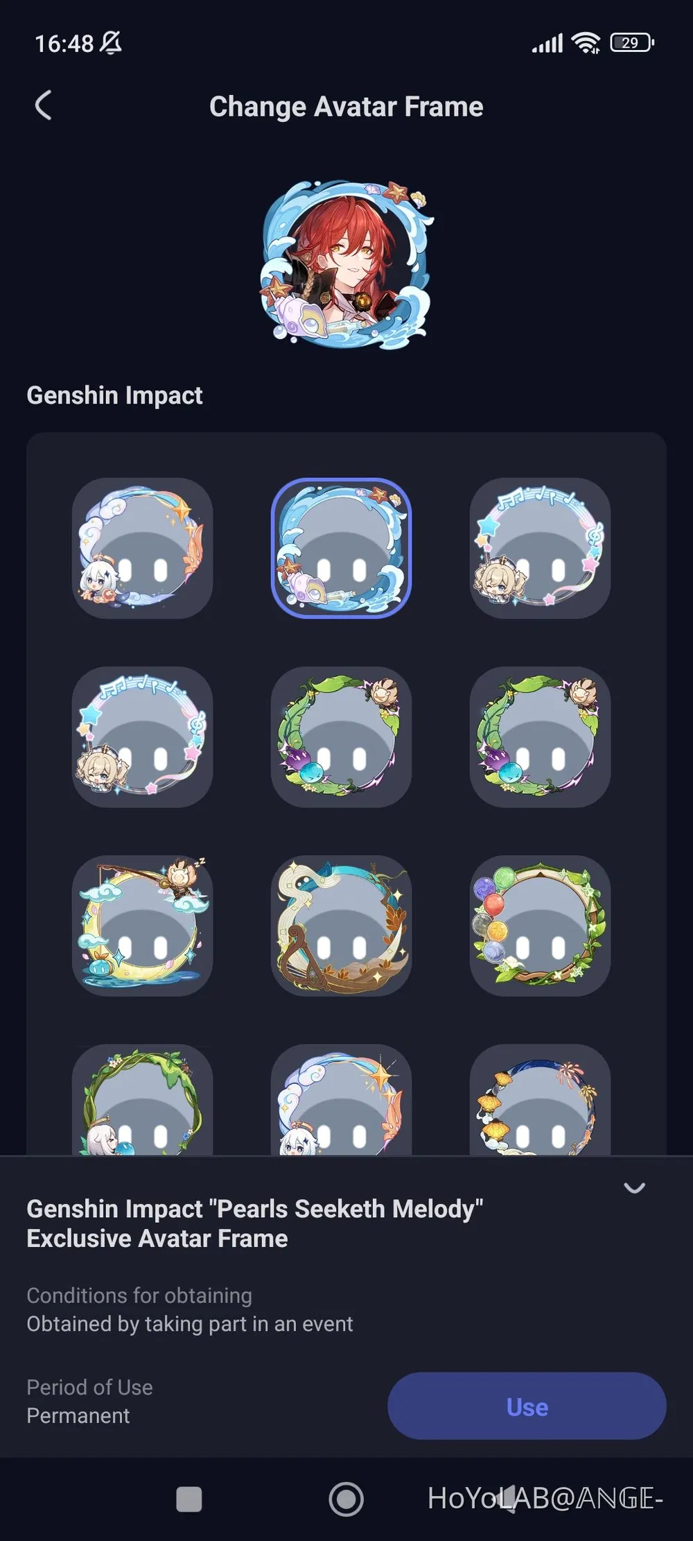 Pearls Seeketh Melody Avatar Frame Genshin Impact HoYoLAB