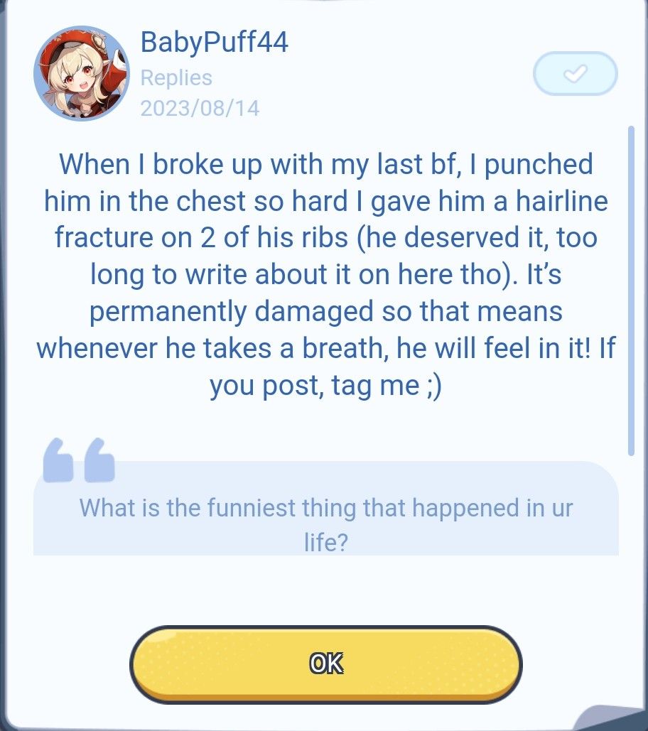 That must have hurt a little | HoYoLAB